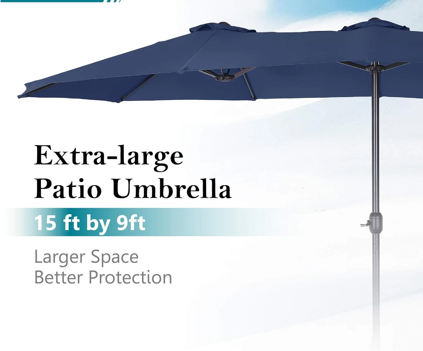 15ft Large Patio Umbrella with Base, Double-sided Outdoor Umbrella