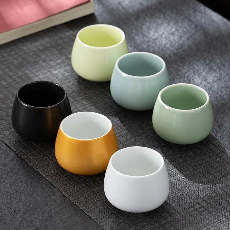 1pcs 115ml Ceramic KungFu Tea Cup Small Coffee Cups Office and Home Porcelain Teacup Pottery Travel Mug Ceramic Water Cup