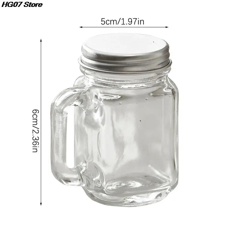 1PC Mini Mason Jar For Jam Honey Portable Leakproof Coffee Milk Juice Bottle With Lid Home Party Bar Vodka Spirits Shot Glass