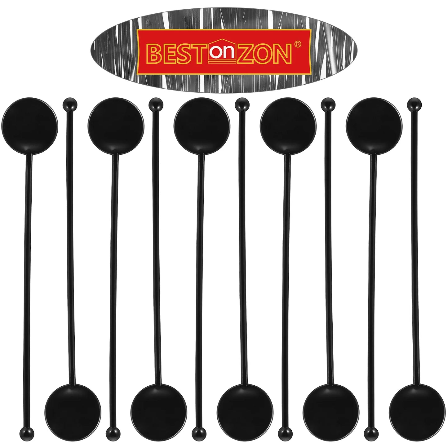 100 Pcs Black Beverage Stick Martini Mixing Stirrer Swizzle Sticks Mixer Coffee Drink Stirrers Cocktails Drinks