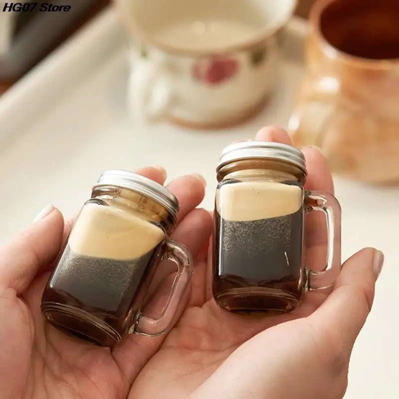 1PC Mini Mason Jar For Jam Honey Portable Leakproof Coffee Milk Juice Bottle With Lid Home Party Bar Vodka Spirits Shot Glass