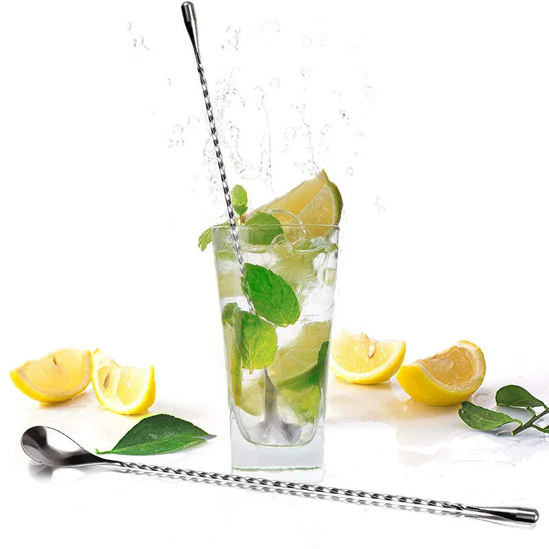 30/40/50cm Long Spiral Handle Cocktail Spoon Bartender Drink Shaker Muddler Stirrer Whisky Mixing Rod Kitchen Bar Utensils