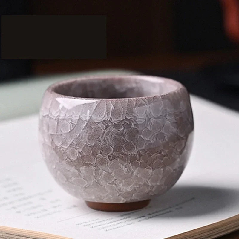 1pc Ice Cracking Style Ceramic Tea Cup Pottery Espresso Coffee Cups Porcelain Kung Fu Teacup Ceramics Cute Cup Wholesale