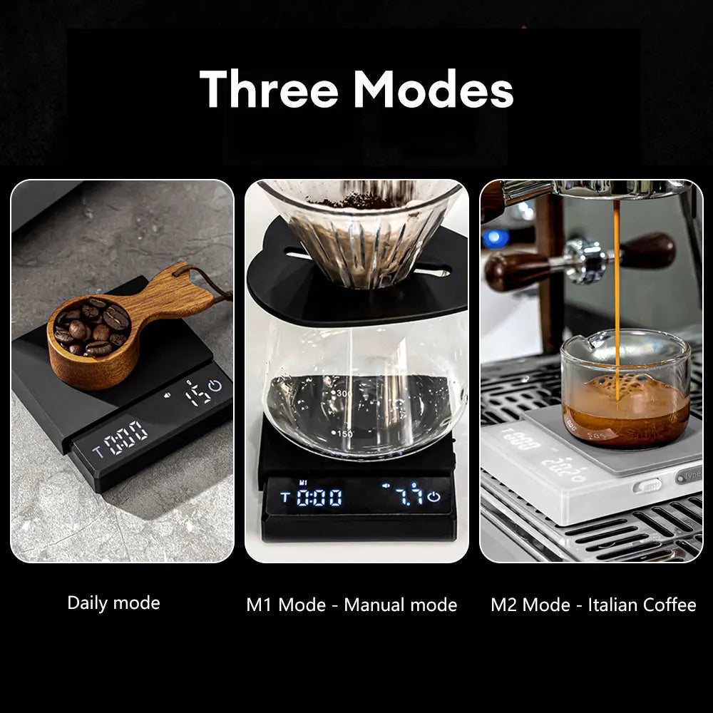 2kg/0.1g Kitchen Coffee Scale With Timer Charging Digital Scale 0.1g High Precision 3 Mode Espresso Scale Accessory Barista Gift