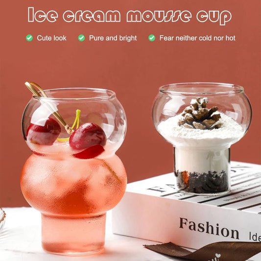 300/520ml Creative Coffee Mug Gourd Shape Cocktail Glass Cup Whiskey Wine Yogurt Dessert Glass Mug Bar Drinkware for Gift New