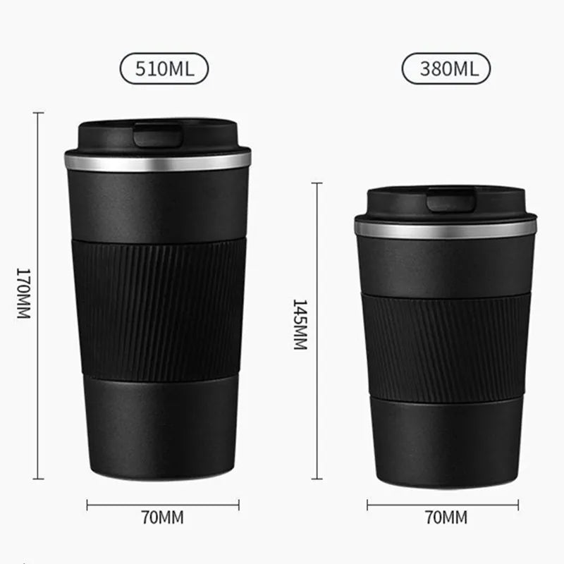 380ml/510ml Double Stainless Steel Coffee Thermos Mug with Noan-slip Case Car Vacuum Flask Travel Insulated Bottle