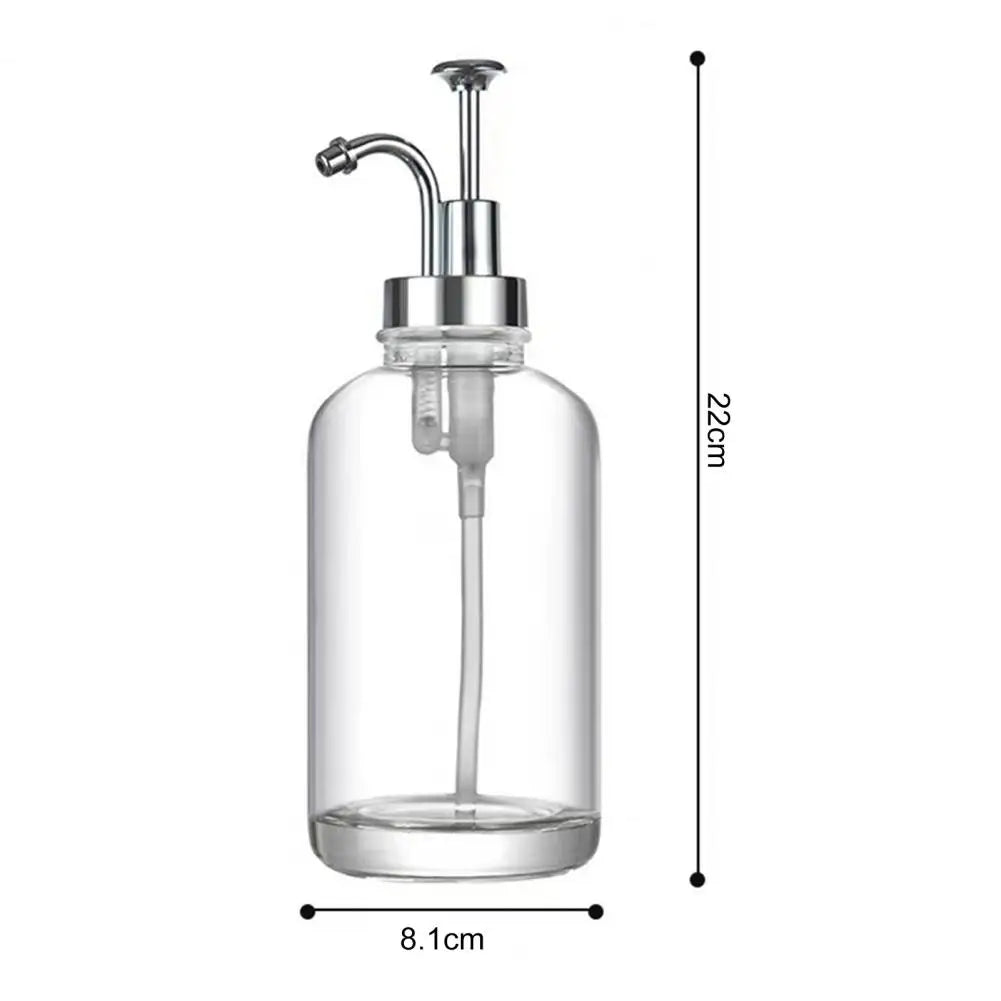 2Pcs 17oz Coffee Syrup Dispenser Glass Refillable Oil Dispenser with Steel Pump Maple Syrup Dispenser Bottle Coffee Accessories